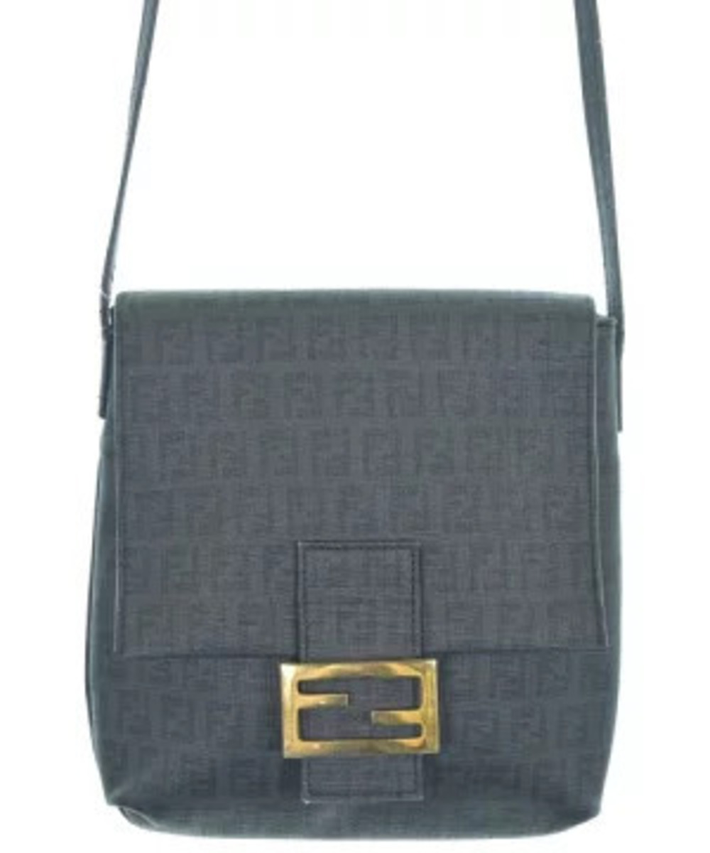 Fendi Shoulder Bag Gray Black All over pattern